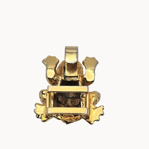 VTG 1975 Mimi Di Gold Tone Figural Frog Belt Buckle Accessory Whimsical Fairy - Picture 4 of 8
